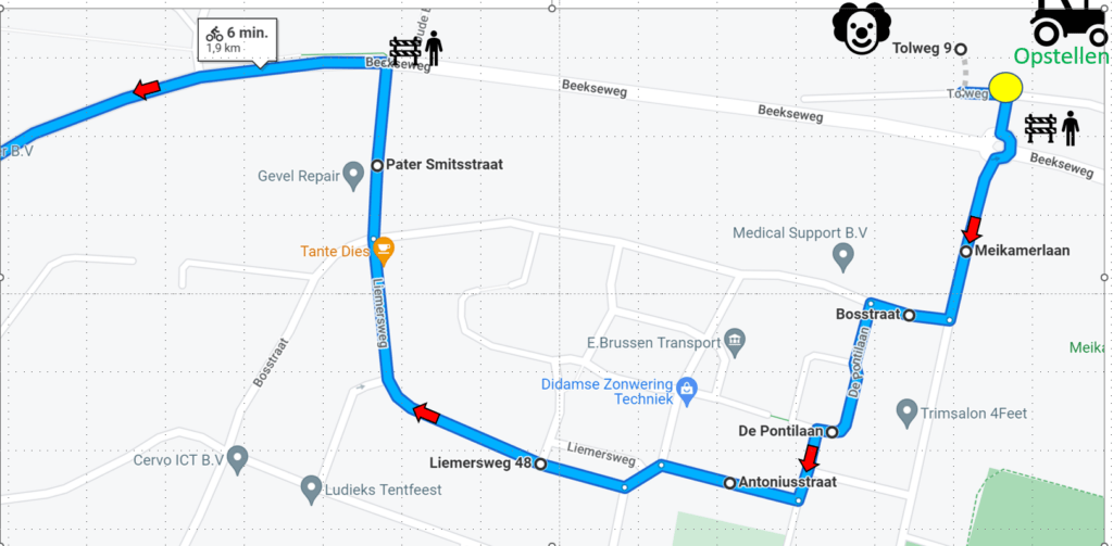 Route in Nieuw-Dijk